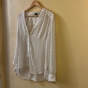 Ann Taylor  blouse with brushstroke pattern